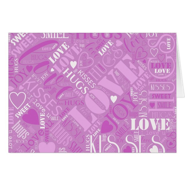 Hugs and Kisses Word Cloud Orchid ID286 (Front Horizontal)