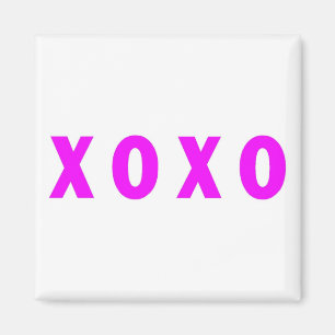 Hugs And Kisses XOXO Pink Magnet