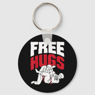 Hugs Brazilian Jiu-Jitsu Funny BJJ MMA Keychain