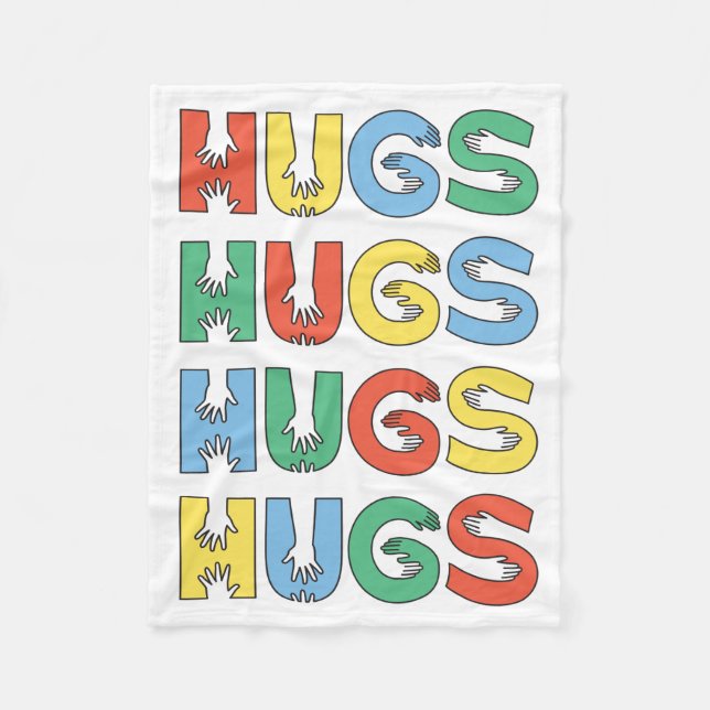 HUGS (Colour) Fleece Blanket (Front)
