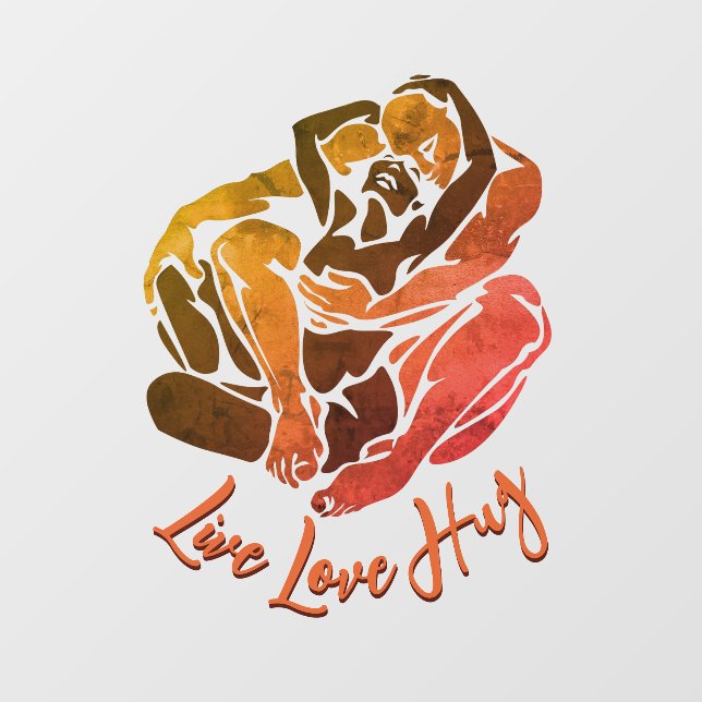 Hugs Decal Personalized Love Hugs Window Cling (Sheet)