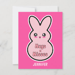 Hugs et baisers Carte de la Saint Valentin lapin
