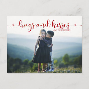 Hugs et Baisers Carte postale de la Saint Valentin