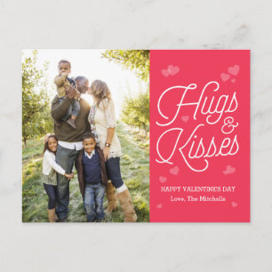 Hugs et baisers Carte postale Saint Valentin