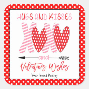Hugs et baisers Enfants Valentines Stickers