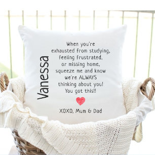 Hugs From Home   Custom Dorm Room Photo  Throw Pillow