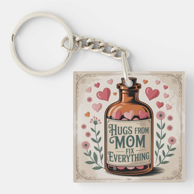 ﻿﻿Hugs From Mom Fix Everything Keychain (Front)