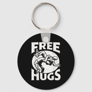 Hugs Funny Wrestling Humor Wrestler Wrestle Men Wo Keychain