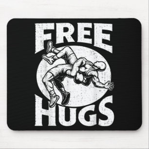 Hugs Funny Wrestling Humor Wrestler Wrestle Men Wo Mouse Pad