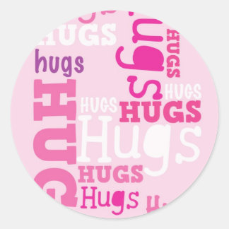 HUGS HUGS HUGS CLASSIC ROUND STICKER
