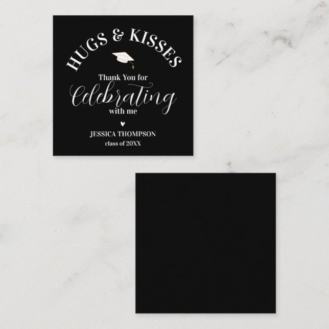 Hugs & Kisses 2025 Graduation Party Carte de remer (Devant / Derrière)