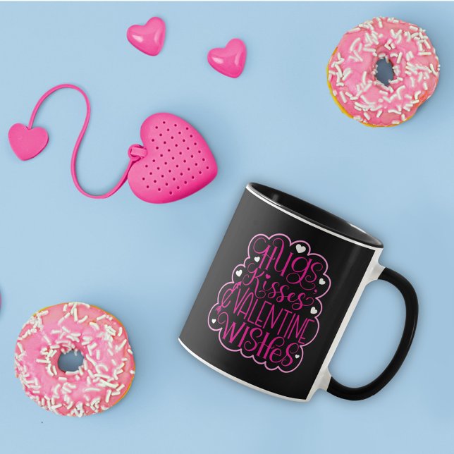Hugs, kisses and Valentine Wishes, Hearts, Love    Mug (Creator Uploaded)