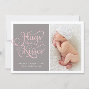 Hugs & Kisses   Baby Pink Script