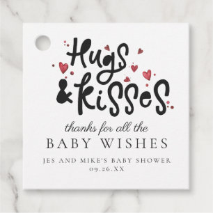Hugs & Kisses Baby Shower Favour Tag