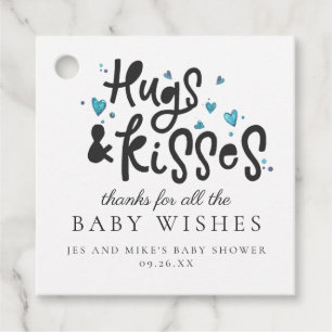 Hugs & Kisses Baby Shower Favour Tag