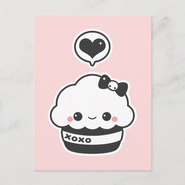Hugs & Kisses Cupcake Postcard (Front)