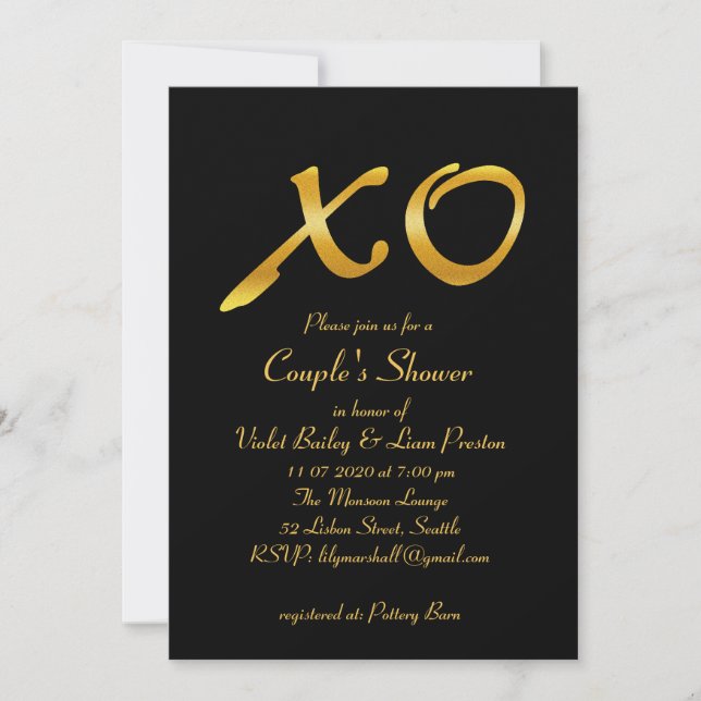 Hugs & Kisses Invitation douche de couple (Devant)