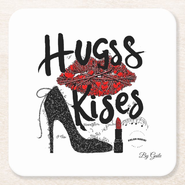 Hugs & Kisses Paper Coaster (6) By Gaile (Front)