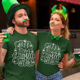 Hugs, Kisses & Shamrock Wishes St. Patrick’s Day T-Shirt