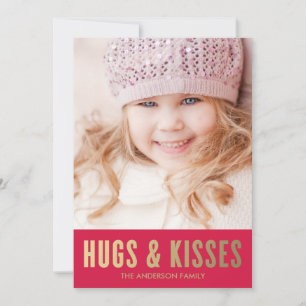 Hugs & Kisses   Valentine's Day Photo Card