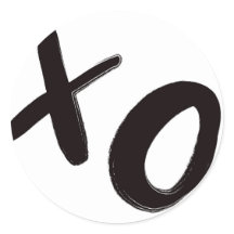 Hugs & Kisses XO Round Stickers