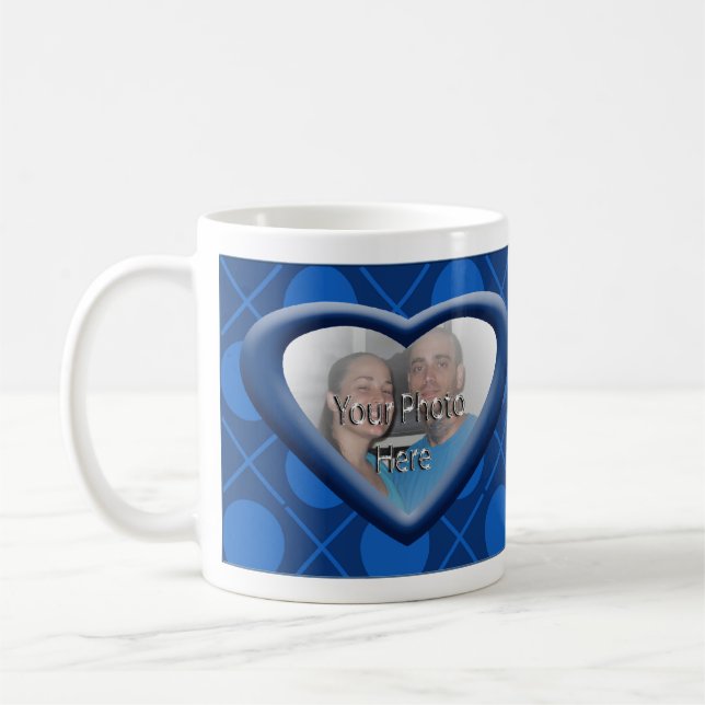 Hugs & Kisses XOXO Customizable Heart Photo Mug (Left)