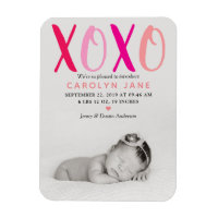 Hugs & Kisses (XOXO) Photo Birth Announcement