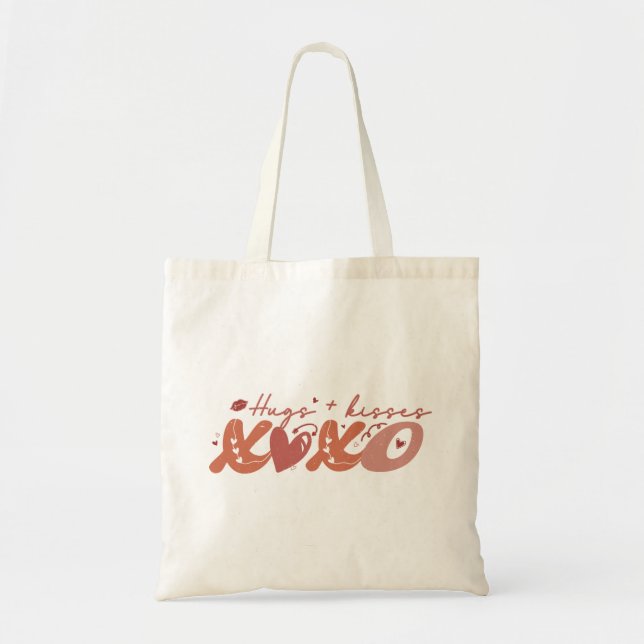 Hugs Kisses XOXO Tote Bag (Front)