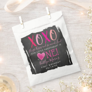 Hugs & Kisses (XOXO) Valentine's Day 1st Birthday Favour Bag