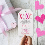 Hugs & Kisses (XOXO) Valentine's Day Bridal Shower Gift Tags<br><div class="desc">Say thank you in style with these trendy bridal shower gift tags. The design is easy to personalize with your special event wording and your guests will be thrilled when they receive these fabulous gift tags. Matching items can be found in the collection.</div>