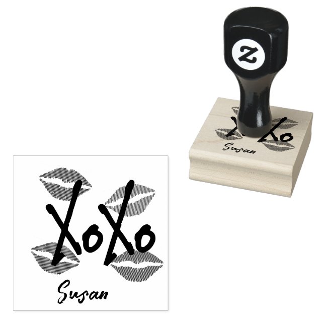 Hugs Kissess XOXO Rubber Stamp (Stamped)