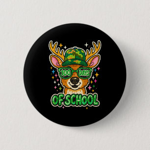 Hugvyn 100 Days Of School Deer Hunting Boys Camo B 2 Inch Round Button