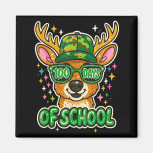 Hugvyn 100 Days Of School Deer Hunting Boys Camo B Magnet