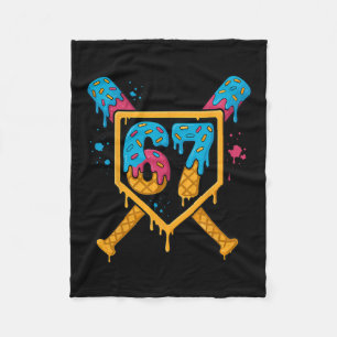 Hugvyn 67 Sell Ice Cream Drip Six Seven Genz Alpha Fleece Blanket