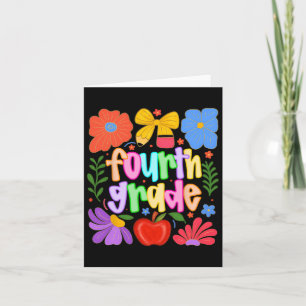 Hugvyn Back To School Fourth Grade Preppy Teachers Card