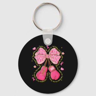 Hugvyn Breast Cancer Pink Boxing Gloves Survivor P Keychain
