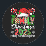 Hugvyn Christmas Family Christmas 2025 Matching Ou Classic Round Sticker<br><div class="desc">Hugvyn Christmas Family Christmas 2025 Matching Outfit Xmas</div>