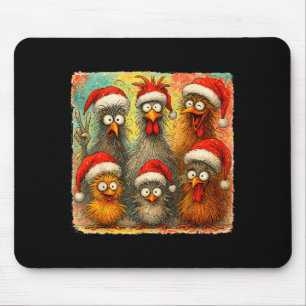 Hugvyn Christmas Santa Chicken Crazy Eagerlys Roos Mouse Pad