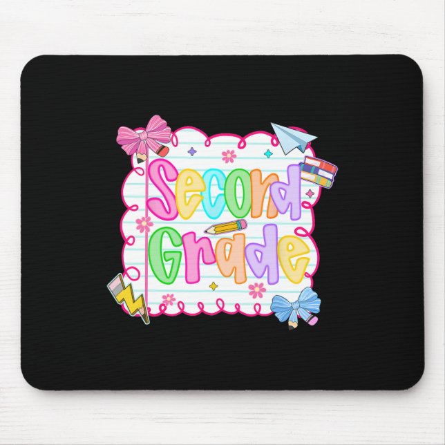 Hugvyn Ck To School Cute Second Grade Preppy Teach Mouse Pad (Front)