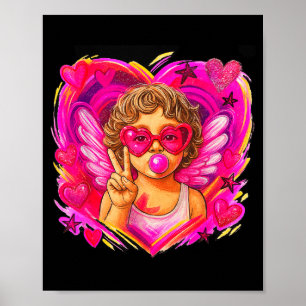 Hugvyn Cupid Heart Valentines Day Xoxo Preppy Brus Poster