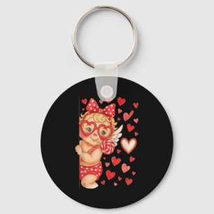 Hugvyn Cupid Lollipop Valentine Coquette Hearts Cu Keychain