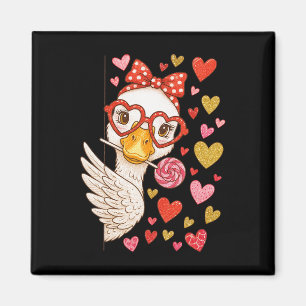 Hugvyn Cute Valentine Goose Coquette Funny Silly G Magnet