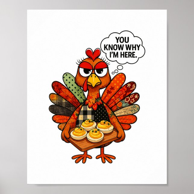 Hugvyn Deviled Eggs You Know Why Im Here Thanksgiv Poster (Front)