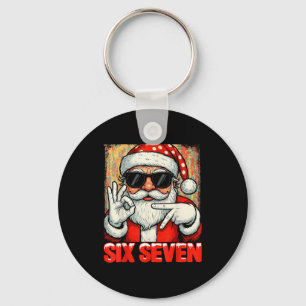 Hugvyn Funny Six Seven Meme Christmas Cool Santa S Keychain