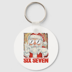 Hugvyn Funny Six Seven Meme Christmas Cool Santa S Keychain