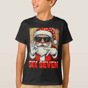 Hugvyn Funny Six Seven Meme Christmas Cool Santa S T-Shirt