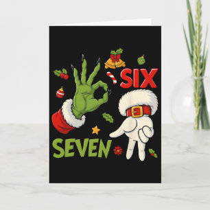 Hugvyn Funny Six Seven Meme Christmas Santa Saying Card