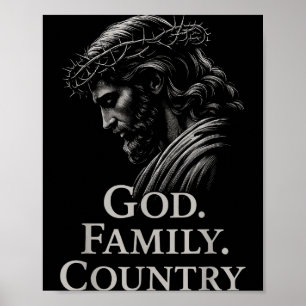 Hugvyn God Family Country Jesus Christian Faith Mi Poster