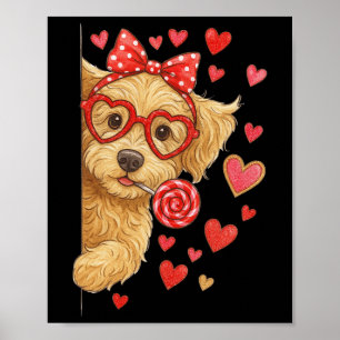 Hugvyn Goldendoodle Valentine Doodle Mom Coquette Poster