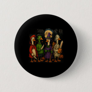 Hugvyn Halloween Goose Horror Spooky Ghost Goose M 2 Inch Round Button